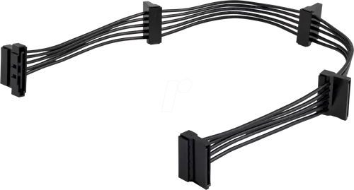 ST PYO4SATA - 4x 15-pin SATA Splitterkabel, 40 cm, schwarz