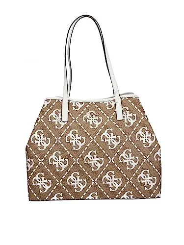 GUESS Women Vikky Large Tote Bag – Latte Logo/Weiß in beige von GUESS