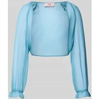 V.M. Cocktailjacke aus Chiffon in verkürzter Passform in Hellblau, Größe 38