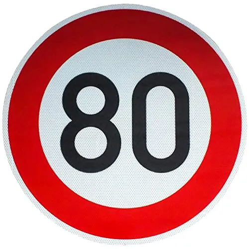 Original Verkehrsschild RA2 Nr. 278-80 Zulässige Höchstgeschwindigkeit 80 km/h RSA-21 RAL Straßenschild Baustellenschild Verkehrszeichen Verkehrsschilder Straßenschilder Schild Geburtstagsschild
