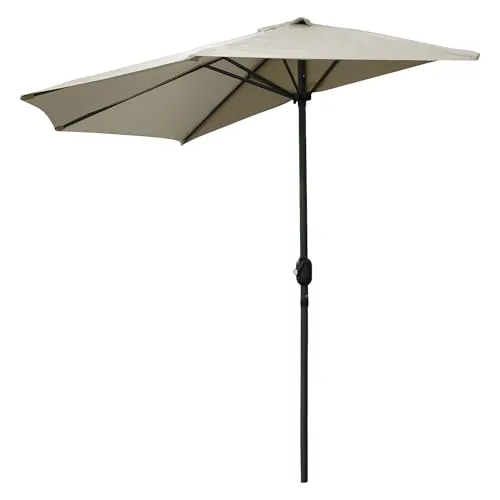 Spetebo Sonnenschirm 270 cm mit Kurbel in beige von Spetebo