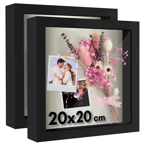 Americanflat 3D-Bilderrahmen zum Befüllen in Schwarz