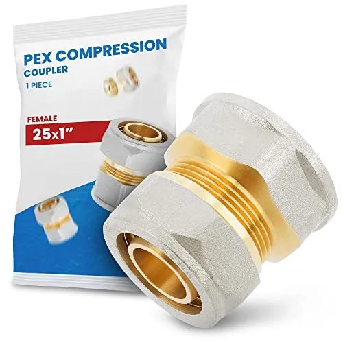 Schraubfitting Fitting Kupplung Verbundrohr Rohrverbinder PEX-AL-PEX Schraub-Kupplung Klemmverschraubungen Verschraubung Verbinder 25x1'' IG Sanitärsystem