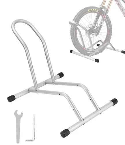 Fahrradständer Boden, Freistehender Fahrradständer 16 bis 29 Zoll, Fahrradhalter, fahrrad montageständer, Fahrrad Bike Ständer, Freistehender Fahrrad Abstellständer, für Mountainbike Rennrad (Silber)