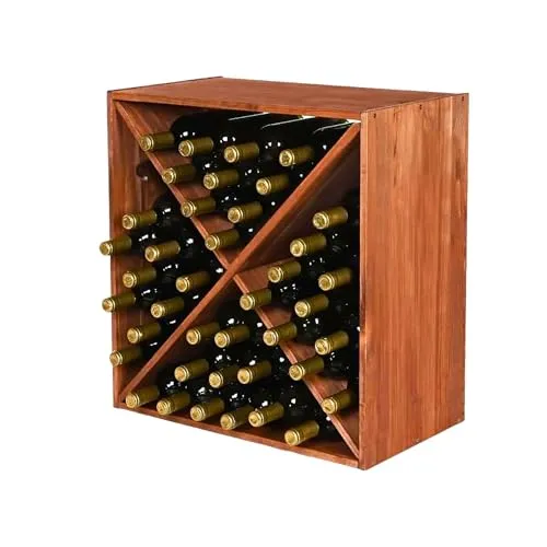 PROREGAL Modulares Weinregal VINCELLAR MOD - 40 Flaschen - Weinregal aus hochwertigem, massivem Kiefernholz, modular und anpassbar für individuelle Gestaltung zu Hause oder im gewerblichen Bereich.