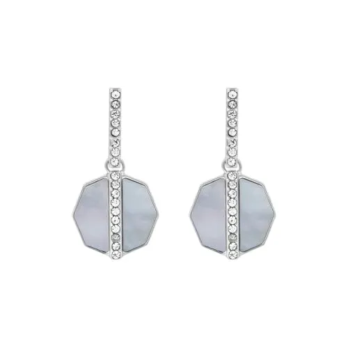 Fossil Damen Ohrringe aus Silberfarbenem Edelstahl - Elegante Ohrringe für Damen aus poliertem Edelstahl mit sicherem Poussette-Verschluss, perfekt für jeden Anlass.