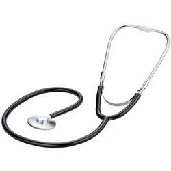 Medi-Inn Flachkopf-Stethoskop schwarz - Arzneimittel - Hochwertiges Flachkopf-Stethoskop mit optimaler Akustik für die differenzierte Auskultation, ideal zum Abhören von Herztönen während der Schwangerschaft.