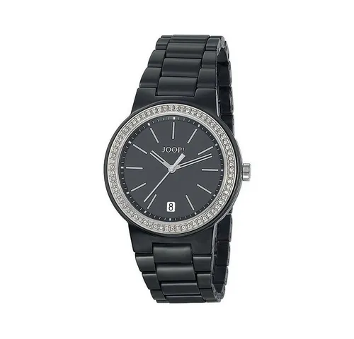 JOOP! Quarzuhr JP100792F01 mit Zirkonia-Besatz - Elegante Quarzuhr von JOOP! mit Datumsanzeige und hochwertigem Keramikgehäuse. Ideal für stilbewusste Träger, die Wert auf Qualität und Design legen.