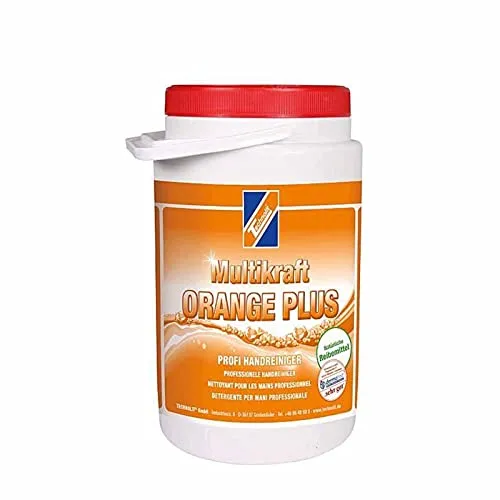 TECHNOLIT Multikraft ORANGE Plus 3 Liter Handreiniger - Handreiniger in Großmengen, entfernt starke Verunreinigungen porentief und schonend, pH-neutral ohne aggressive Chemikalien.