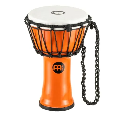 Meinl Percussion JRD Djembe Musikinstrument - Sehr kleine Handtrommel - Reiseinstrument - Durchmesser 7 Zoll - Kunststoff, Orange (JRD-O)