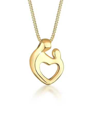 Elli Kette mit Anhänger Mutter & Kind Herz 925 Silber - Ketten mit Anhänger, romantischer Mutter & Kind Anhänger im modernen Design, perfektes Geschenk für Mütter und werdende Mütter.