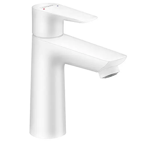 hansgrohe Wasserhahn Talis E - Wassersparende Armatur mit hohem Auslauf - Touch-On-Wasserhähne für Badezimmerwaschbecken, mit EcoSmart-Technologie für maximal 5 l/min und eleganter Matt-Weiß-Oberfläche, die langlebig und pflegeleicht ist.