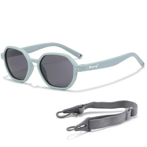 Maesy Kinder Sonnenbrille für Kleinkind und Baby - 1-3 Jahre - UV400 Polarisierter Schutz - Flexibler und Biegsamer Rahmen - Verstellbares Gummiband - Sichere und Bequeme Kindersonnenbrille - Yana