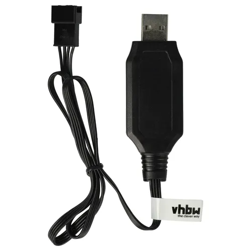 vhbw USB-Ladekabel für RC-Akkus mit SM-4P-Anschluss, RC-Modellbau Akkupacks - 60 cm 7,5 V