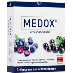 Medox - Anthocyane aus Wilden Beeren 30 ST - Nahrungsergänzungsmittel mit hochdosierten Anthocyanen aus skandinavischen Heidelbeeren und Schwarzen Johannisbeeren, vegan und laktosefrei - ideal für eine gesunde Ernährung.