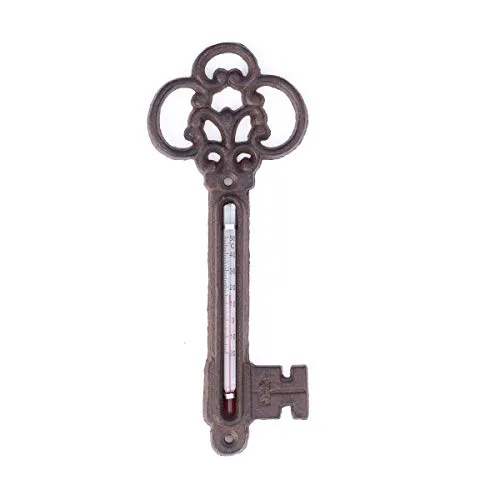 Antikas - Thermometer - Außenthermometer als Schlüssel - Temperaturmesser - Gartenthermometer