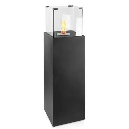 Moritz Dekokamin Standkamin 121 x 35 x 35 cm - Dekokamin für gemütliche Atmosphäre ohne Rauch oder Asche, ideal für Wohnzimmer und Terrasse, einfach zu montieren mit 1 Liter Brenner aus Metall und Glas.