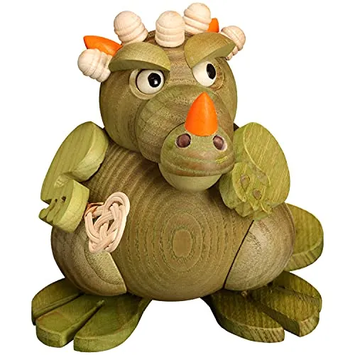 Seiffener Volkskunst Kugelräucherfigur | Räucherdrache 11 cm - Weihnachtlicher Zierschmuck aus dem Erzgebirge, handgefertigt und liebevoll bemalt – das perfekte Geschenk für Liebhaber der traditionellen Holzkunst.