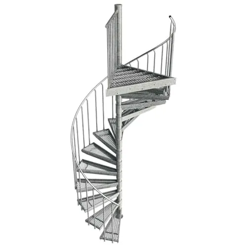Außenspindeltreppe Scarvo M verzinkt - Flexibel und Robust - Hochwertige Stahltreppe mit 13 Stufen, ideal für Geschosshöhen von 252-269 cm. Individuell einstellbare Steigungshöhe für optimalen Komfort. Perfekte Lösung für platzsparendes Wohnen.