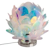 näve Tischleuchte Fora – Wechselbares Leuchtmittel, E27 max. 40W - Tischleuchte mit irisierendem Design in bunt/weiß, ideal für stimmungsvolle Beleuchtung. Mit Kippschalter und wechselbarem Leuchtmittel für individuelle Lichtgestaltung.