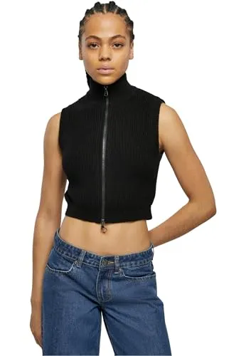 Urban Classics Damen Weste Ladies Short Knit Vest black M