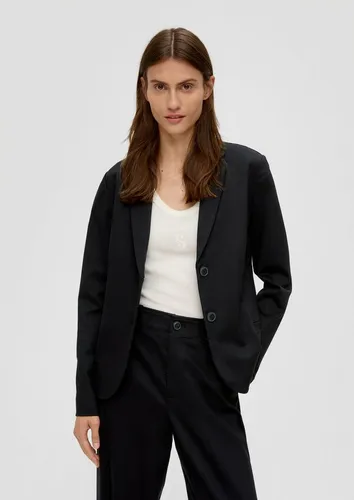 s.Oliver Damen Blazer 10.2.11.15.152.2133482, Schwarz, Größe 38 - Eleganter Blazer für Damen aus hochwertigem Viskosestretch, mit regulärer Passform, Rückenschlitz und abgerundetem Saum - ideal für schicke Anlässe.