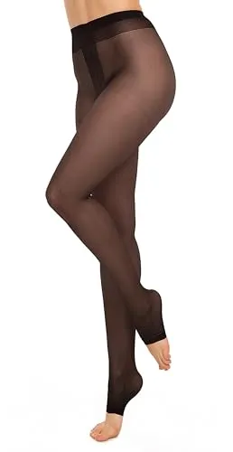 GLAMORY Damen Toeless 20 tåfri strømpebukser Strumpfhose, Schwarz, M Große Größen EU