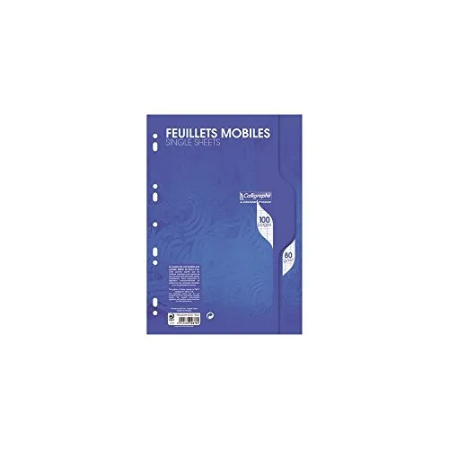 Calligraphe 2376C - Packung Ringbucheinlagen Calligraphe, DIN A4 21x29,7 cm, 50 Blatt, gelocht, 80g, französische Lineatur, Weiß, 1 Pack