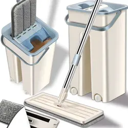 Bodenwischer Set mit Eimer und Teleskopstiel – Rückenschonender Wischmopp für alle Böden