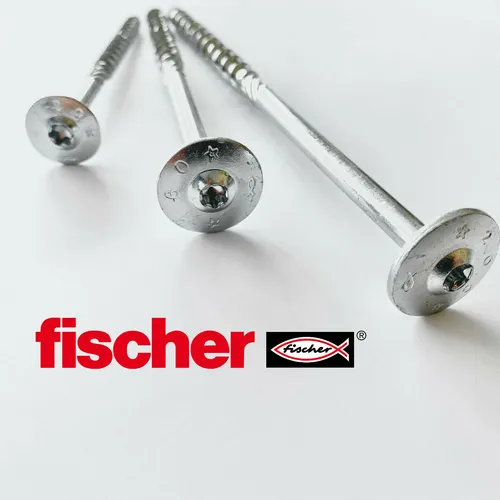 Fischer Holzbauschrauben Tellerkopf 8,0x200 Teilgewinde TX40 Power-Fast FPF-WT Z - Expansionsventile für den konstruktiven Holzbau, kraftvolle Schraube mit Teilgewinde für schnelles und sicheres Eindrehen ohne Vorbohren.