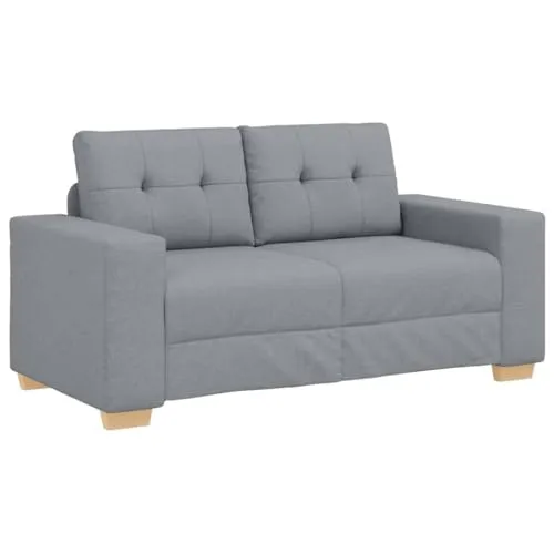 vidaXL Zweisitzer-Sofa Hellgrau 120 cm - Stylisches Zweisitzer-Sofa aus strapazierfähigem Stoff, ideal für Wohnzimmer oder Schlafzimmer. Dick gepolsterte Sitze bieten außergewöhnlichen Komfort und Unterstützung.