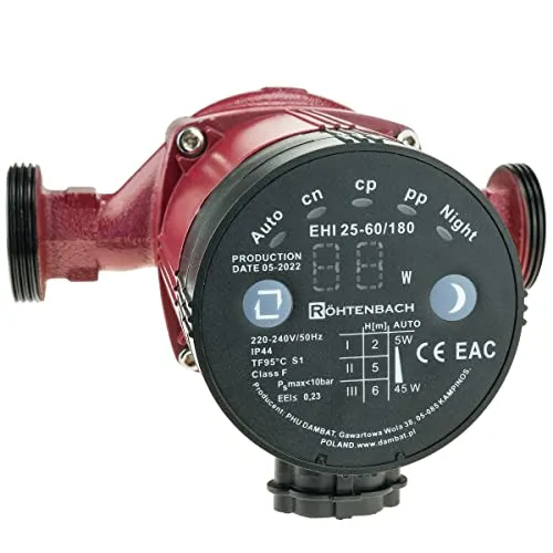 Röhtenbach Umwälzpumpe 25-60/180 Heizungspumpe Hocheffizienzpumpe 6m Wasserpumpe