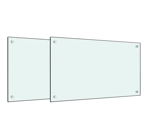 vidaXL Küchenrückwand 2 Stk. Weiß 70x40 cm Hartglas - Küchenrückwände aus robustem Hartglas, idealer Spritzschutz und dekorative Ergänzung für Ihre Küche, leicht zu reinigen und temperaturbeständig bis 240 ℃.
