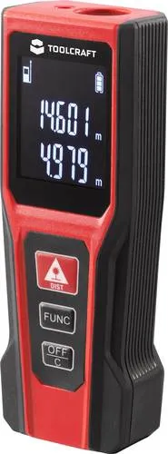 TOOLCRAFT Laser-Entfernungsmesser 20m - Messgeräte: Robuster Laser-Distanzmesser für präzise Messungen von Länge, Fläche und Volumen - ideal für große Räume und einfache Handhabung.