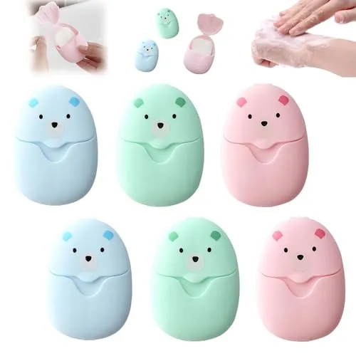 Stücke Mini Reisen Papier, Papierseife Seifenblatt, Boxen Papier Seife, Seifenblätter Reisen, Tragbare Seife mit KunStstoffbox für Unterwegs für Unterwegs Reisen Camping zum Waschen im Freien 300