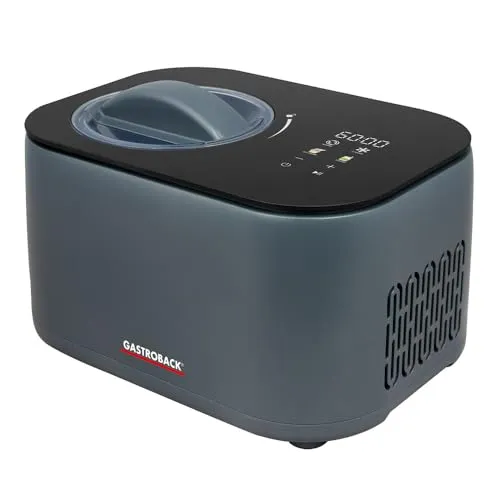 Gastroback Kompressor-Eismaschine Mini Gelateria 1 l, Anthrazit/Schwarz (42901) - Kompakte Kompressor-Eismaschine für kreative Eiskreationen. Mit 1 l Fassungsvermögen und elegantem Design ideal für den Heimgebrauch.