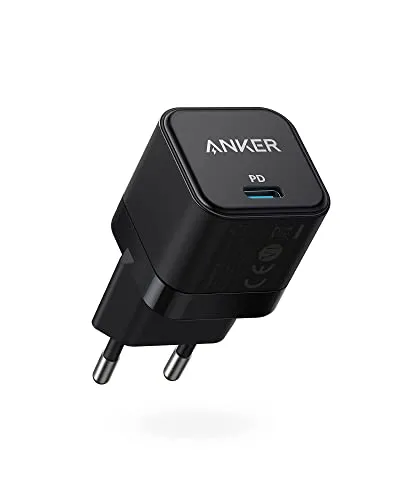 Anker PowerPort III 20W USB-C Netzteil Ladewürfel Schnellladeoption, iPad Ladegerät, Kompatibel mit iPhone 16/15/14/13/12 Serie, Galaxy, Pixel 4/3, iPad/iPad mini, Schwarz (Ladekabel Nicht inklusive)