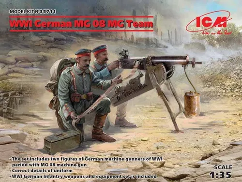 WWI German MG08 MG Team (2 Figurs) / 1:35 - ICM