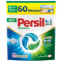 Henkel AG & Co. KGaA Persil 4in1 Discs Universalwaschmittel, Kräftige Wäsche Pods für eine tiefenreine und hygienische Faserpflege, 1 Packung = 60 Waschpods à 17 g P60DU