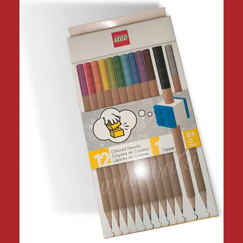 LEGO® Buntstifte in 12 verschiedenen Farben mit Topper blau 12er-Pack Stifte Set