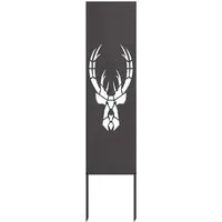 vidaXL Garten dekoratives Panel Tiermuster Schwarz 32 x 140 cm - Outdoorteppich aus robustem, wetterfestem Stahl für stilvollen Sichtschutz im Garten. Das elegante Design mit Tiermuster sorgt für Privatsphäre und wertet jeden Außenbereich auf.