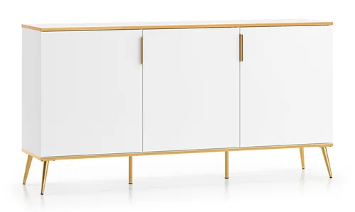 Sideboard Viterbo Kommode 170x40x88cm Alpinweiß matt in gold von Feldmann-Wohnen