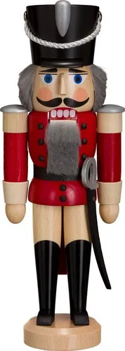 Seiffener Volkskunst Nussknacker Husar lasiert rot (28cm) in rot von Seiffener Volkskunst