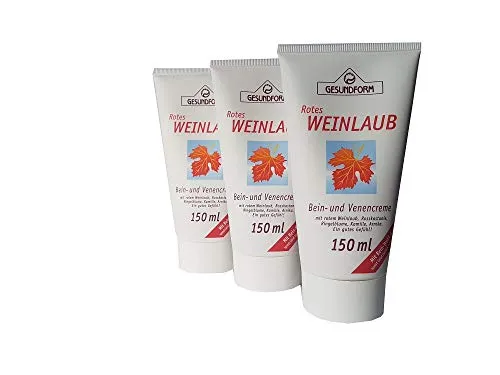 GESUNDFORM Rotes Weinlaub Creme 150 ml - Kosmetik & Körperpflege – Wohltuende Creme für müde Beine, fördert die Durchblutung und sorgt für ein frisches Gefühl.