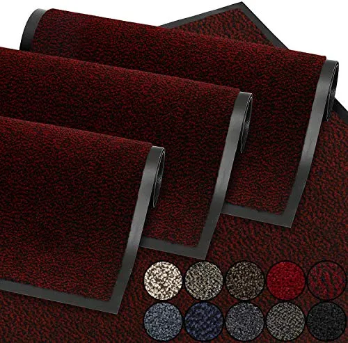 GadHome Fußmatte Weinrot 60x90 cm|Eingangstürmatte wasserdicht waschbar strapazierfähiger Schmutzfänger | Rutschfester Schmutzfängerfußmatte für Haustür, Flur, Eingang, Küche, Schlafzimmer
