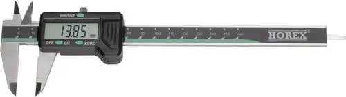 Horex 2211216 Taschenmessschieber digital 150 mm - Präziser digitaler Messschieber aus rostfreiem Stahl, ideal für präzise Messungen unterwegs im praktischen Etui