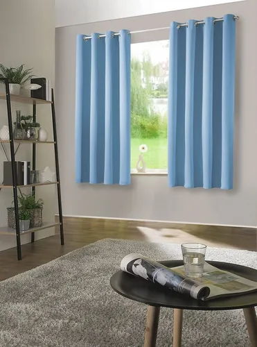 heimtexland ® Thermo-Verdunklungsgardinen 145x135 cm in blau von Heimtexland