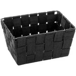 Wenko Aufbewahrungskorb Adria Mini, 2L, 19 x 9 x 14 cm, Kunststoff, schwarz