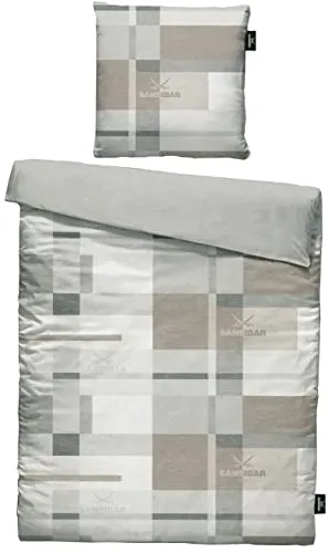 Sansibar Satin Wendebettwäsche Set 2-teilig 155x220 cm in grau von Sansibar