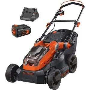 Black+Decker Rasenmäher CLM3820L1-QW, 36V Akku-Mäher - Sichelmäher für kleine Rasenflächen bis 250m², mit 38 cm Schnittbreite und ergonomischem Griff. Inklusive 35 Liter Grasfangkorb mit Füllstandsanzeige.